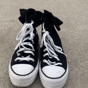 Converse Black and White Bow High-Tops